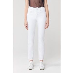 3x1 Shelter slim jeans, high rise, raw edge, yuki white, size 27